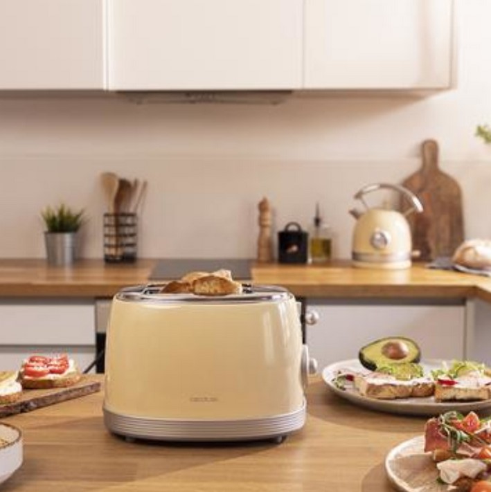 TOSTADORA CECOTEC TOAST AND TASTE 800 VINTAGE LIGHT YELLOW