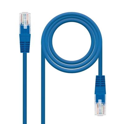 LATIGUILLO CABLE RED UTP CAT.6 RJ45 NANOCABLE 0.30M AZUL