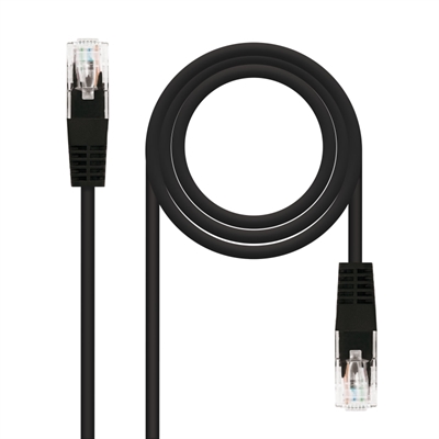 LATIGUILLO CABLE RED UTP CAT.5E RJ45 NANOCABLE 1M NEGRO