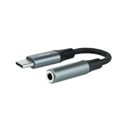 CABLE ADAPTADOR USB C A JACK 3.5MM NANOCABLE 0.11M/ MACHO-HEMBRA/ GRIS