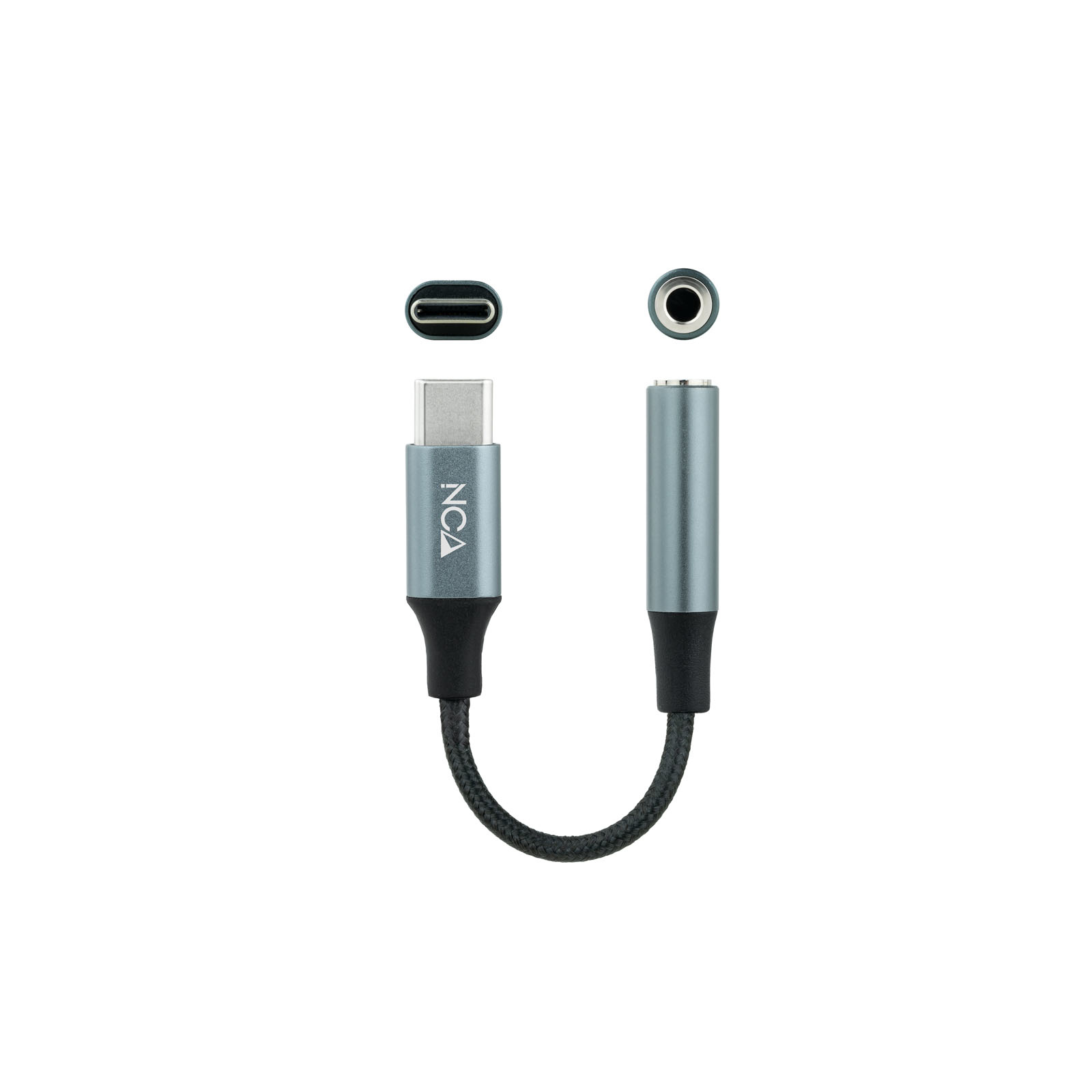 CABLE ADAPTADOR USB C A JACK 3.5MM NANOCABLE 0.11M/ MACHO-HEMBRA/ GRIS