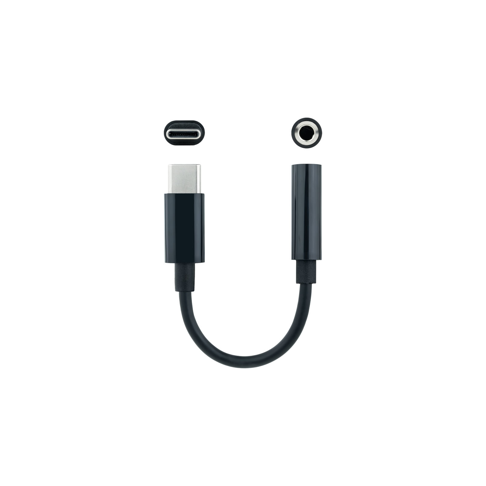 CABLE ADAPTADOR USB C A JACK 3.5MM NANOCABLE 0.11M/ MACHO-HEMBRA/ NEGRO