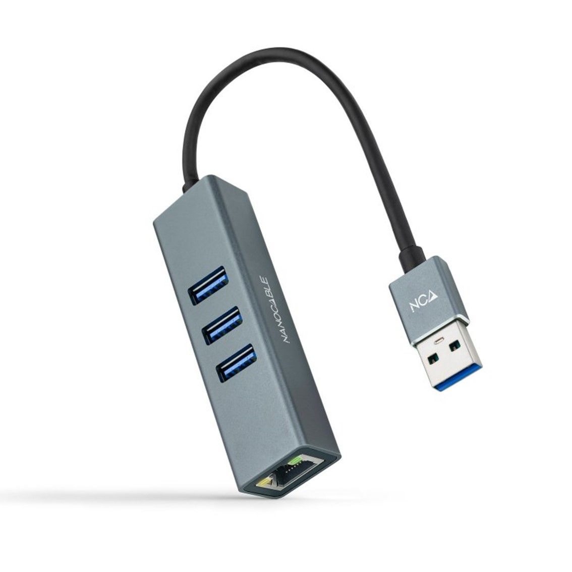 HUB NANOCABLE 4 EN 1 USB 3.0/ RJ45/ MACHO-HEMBRA