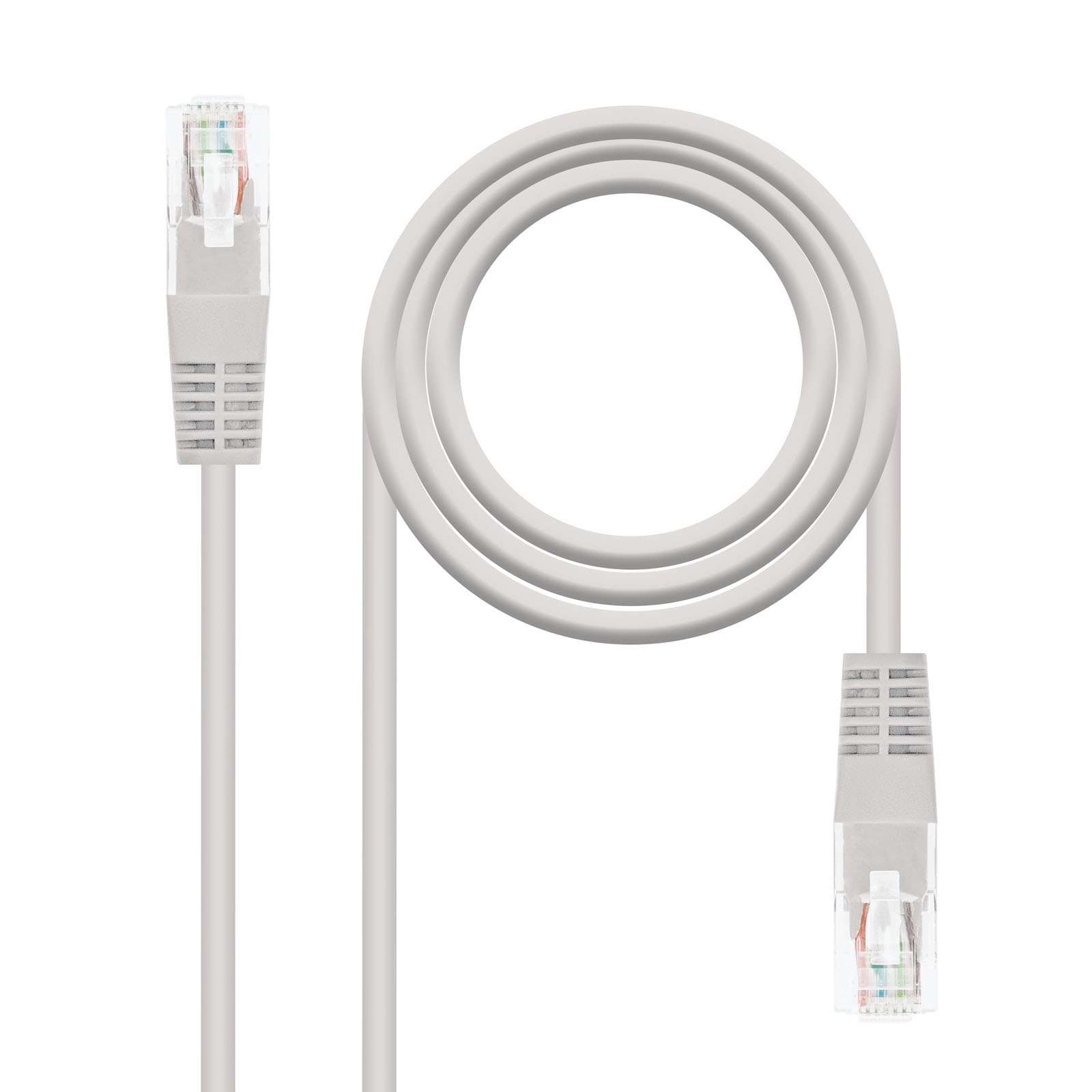 LATIGUILLO CABLE RED LSZH/UTP CAT.6 RJ45 NANOCABLE 5M GRIS