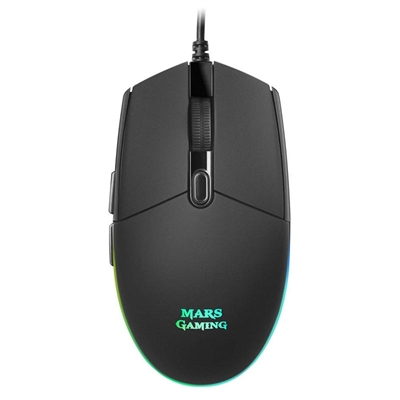 MOUSE RATON MARS GAMING MMG OPTICO USB 6 BOTONES 3200PPP RGB NEGRO