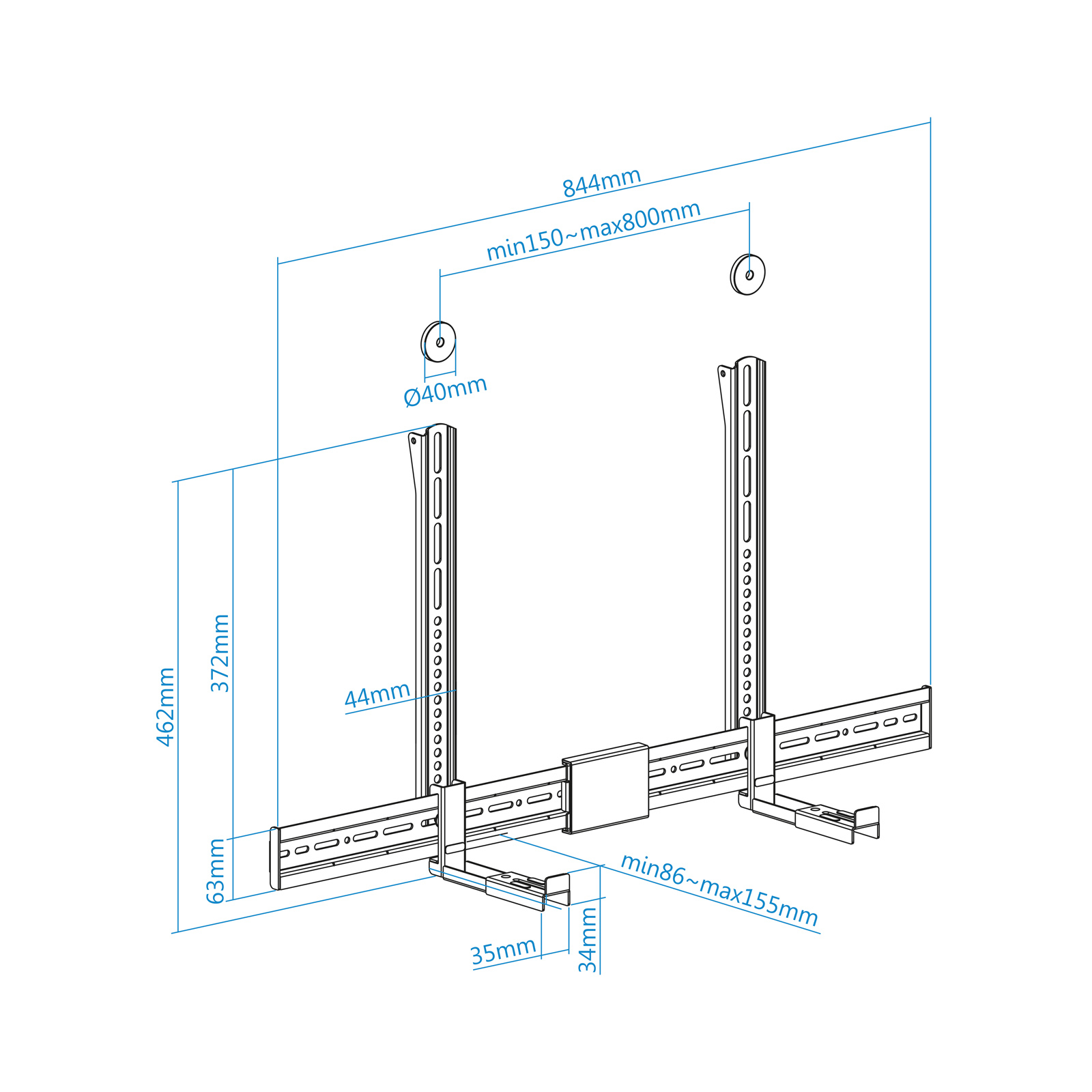 SOPORTE BARRA SONIDO TOOQ PARA TV MULTINSTALACION