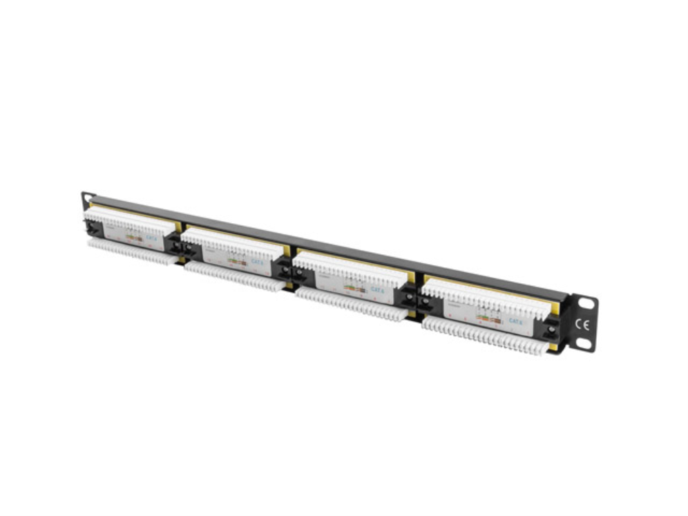 PATCH PANEL LANBERG CAT.6 UTP 24 PUERTOS 1U CAT.6 UTP 19" RACK NEGRO