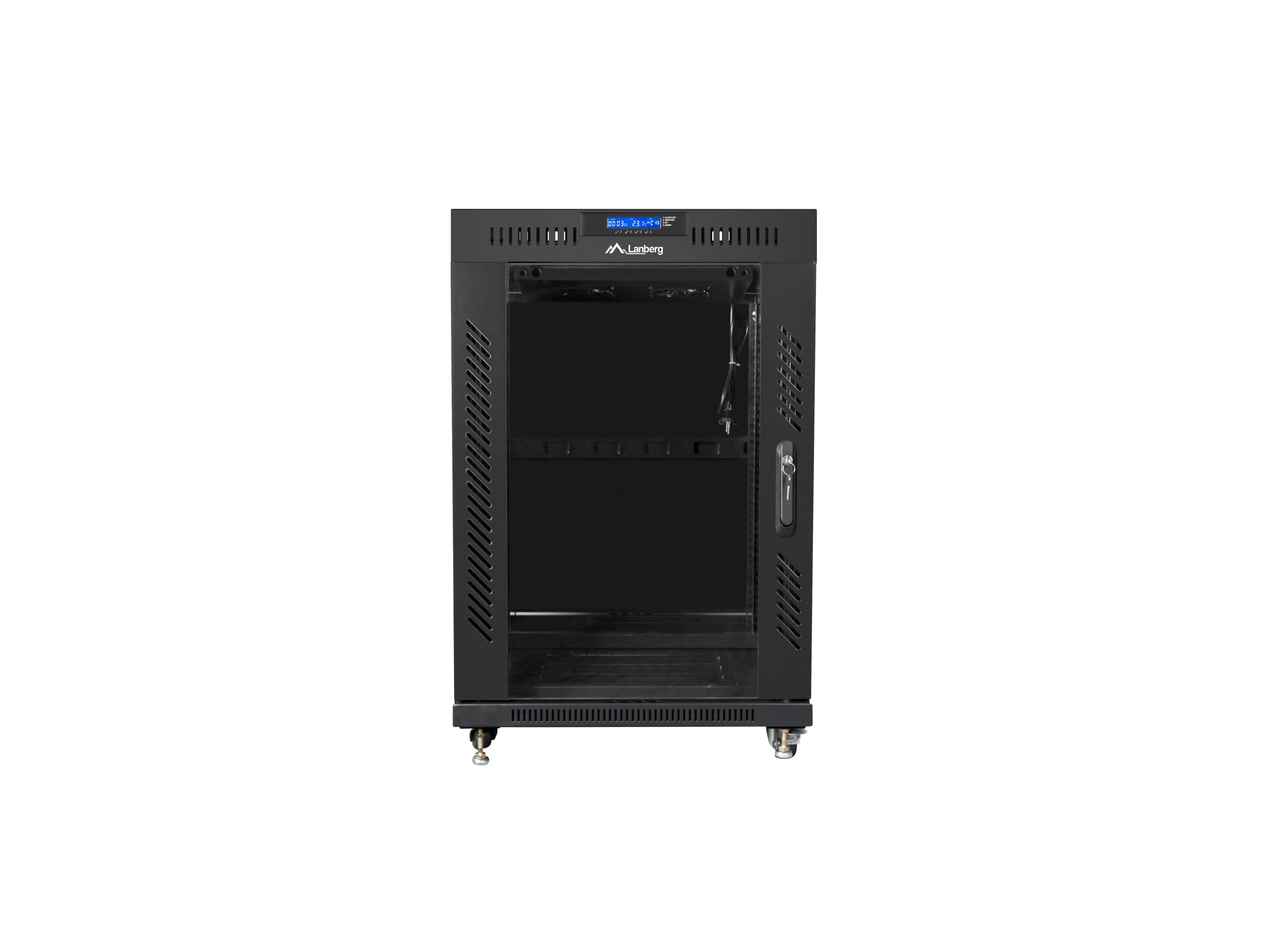 ARMARIO LANBERG RACK 19" 15U 800X1000 LCD PUERTA CRISTAL FLAT PACK NEGRO
