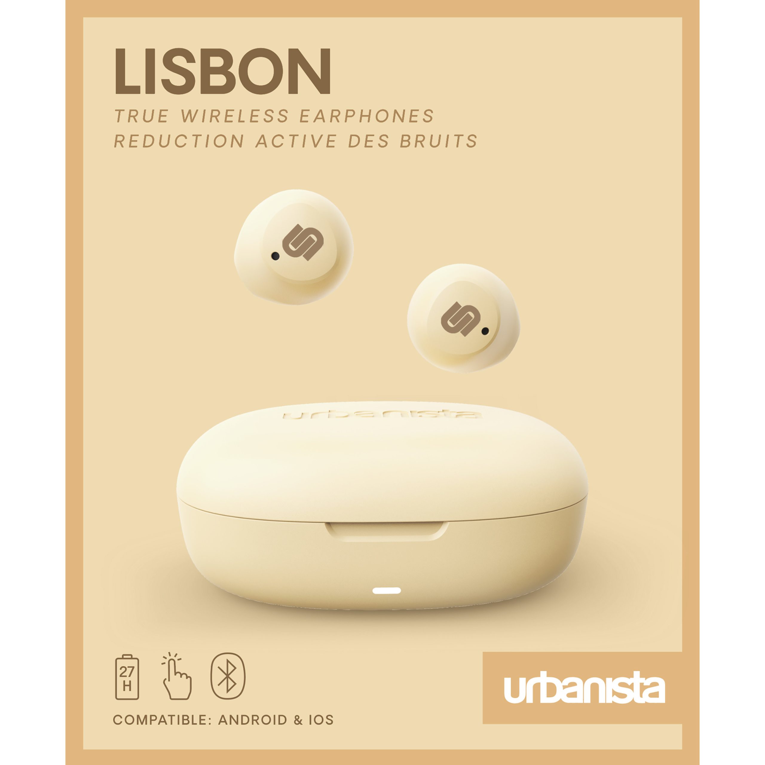 AURICULARES URBANISTA TRUE WIRELESS INALAMBRICOS LISBON VANILLA CREAM / AMARILLO VAINILLA