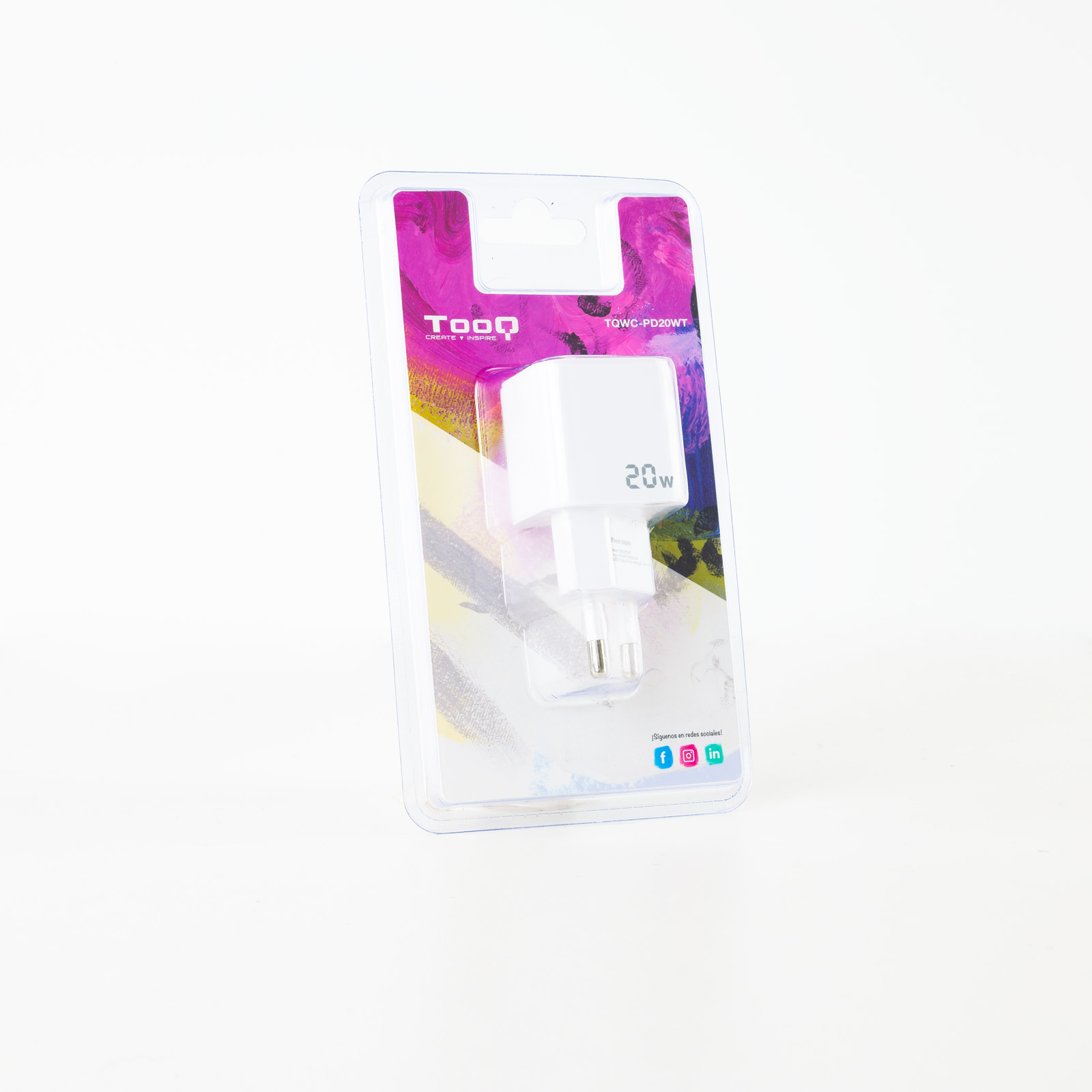 CARGADOR DE PARED TOOQ USB-C BLANCO 20W
