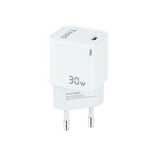 CARGADOR DE PARED TOOQ USB-C BLANCO 30W