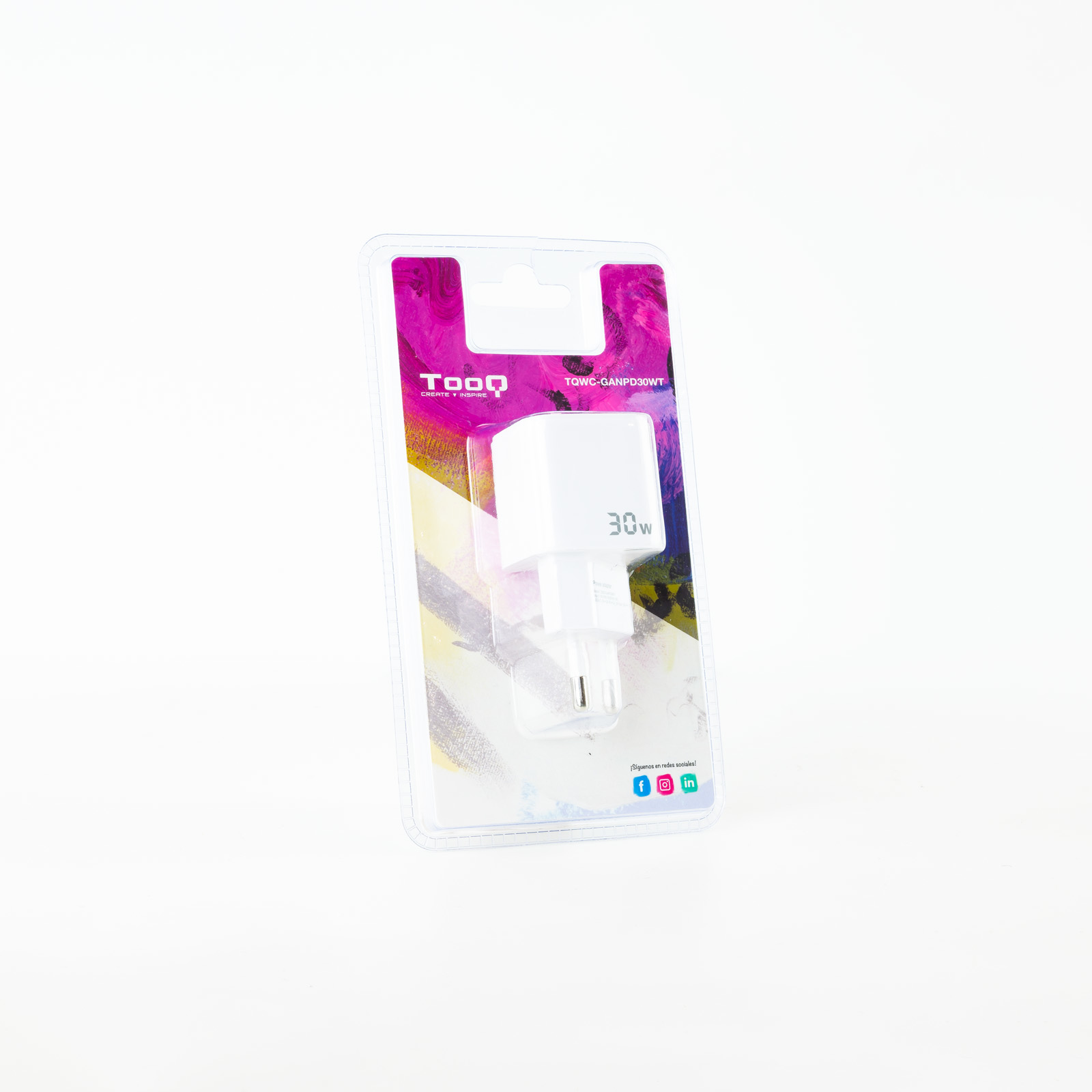 CARGADOR DE PARED TOOQ USB-C BLANCO 30W