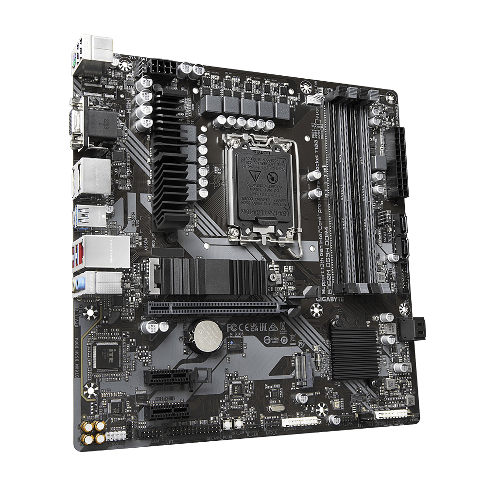 PLACA BASE GIGABYTE B760M DS3H DDR4 1700 M-ATX/ 4X DDR4/ 4X SATA 6GB/S/ 3X USB 3.2/ 2X USB 2.0