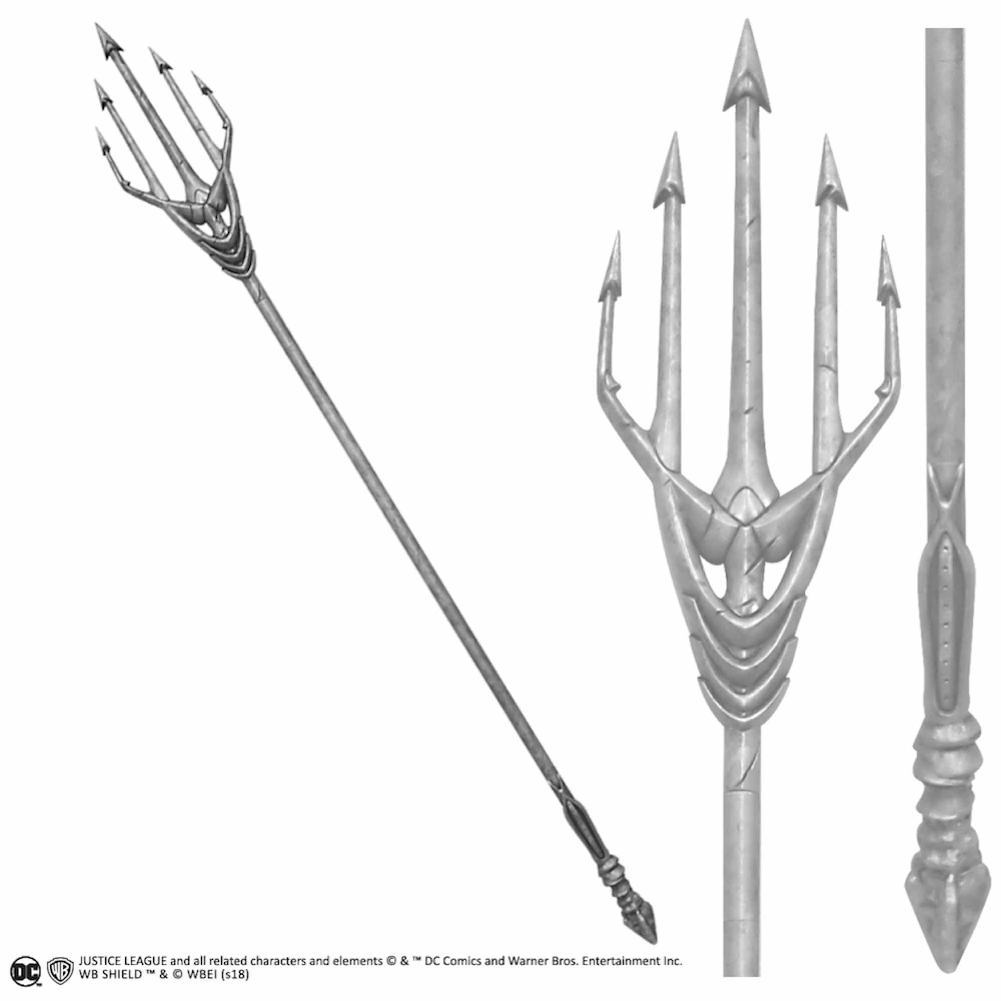 REPLICA THE NOBLE COLLECTION DC JUSTICE LEAGUE TRIDENTE AQUAMAN ESCALA 1/1 186 CM