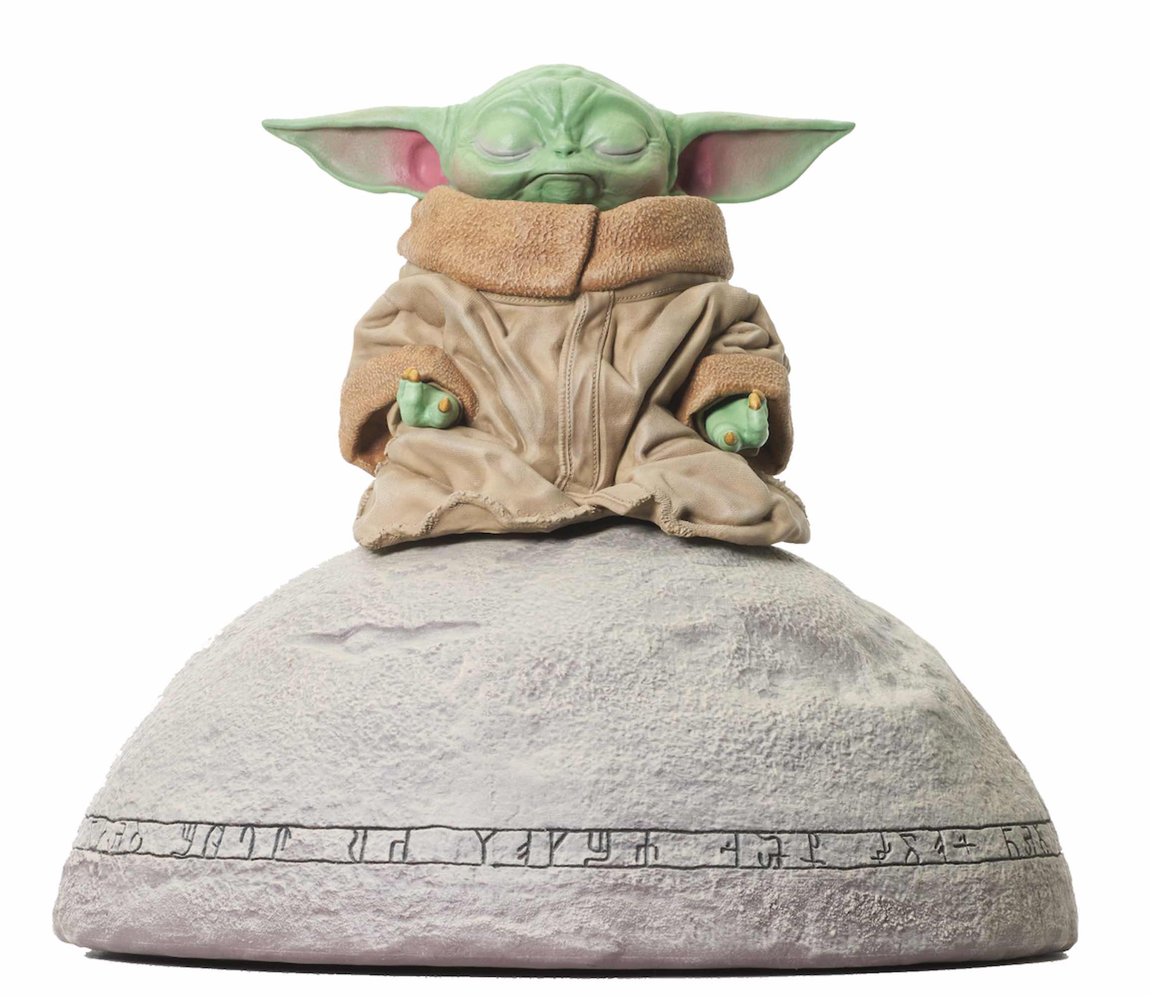 FIGURA DIAMOND SELECT TOYS STAR WARS THE MANDALORIAN GROGU ON SEEIN STONE 1/6 ESCALA MILESTONES STATUE