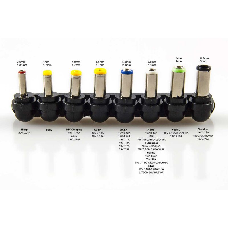 ADAPTADOR CARGADOR DE CORRIENTE UNIVERSAL PARA PORTATILES TACENS 100W