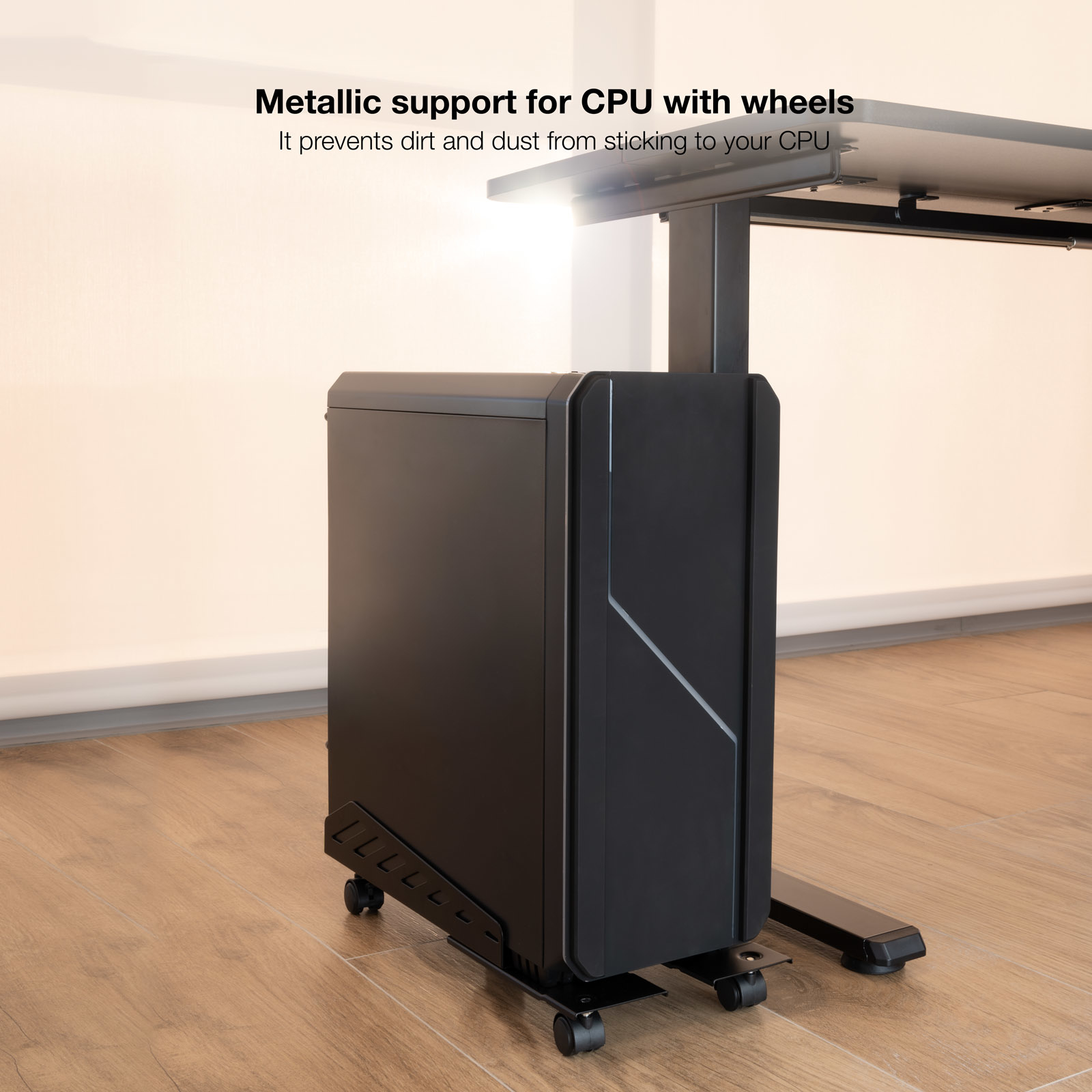 SOPORTE DE SUELO CON RUEDAS TOOQ PARA CPU UMCS0024-B METALICO CARGA MAXIMA 25KG