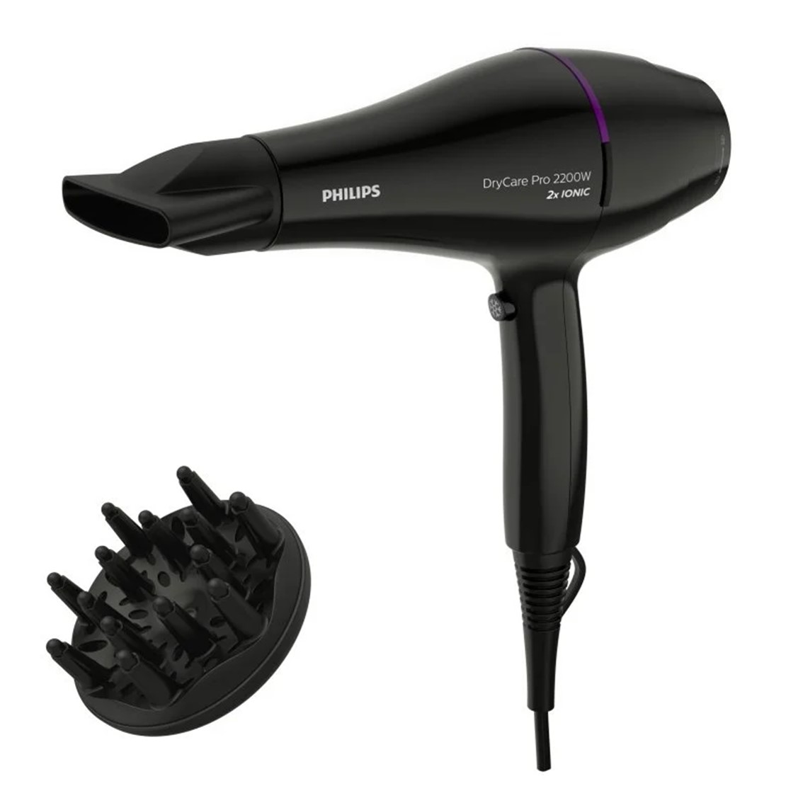 SECADOR DE PELO PHILIPS DRYCARE ADVANCED PRO 2200W IONIZADOR X2 / FRIO / BOQ.9MM / CABLE 1.8M / 6 POSICIONES