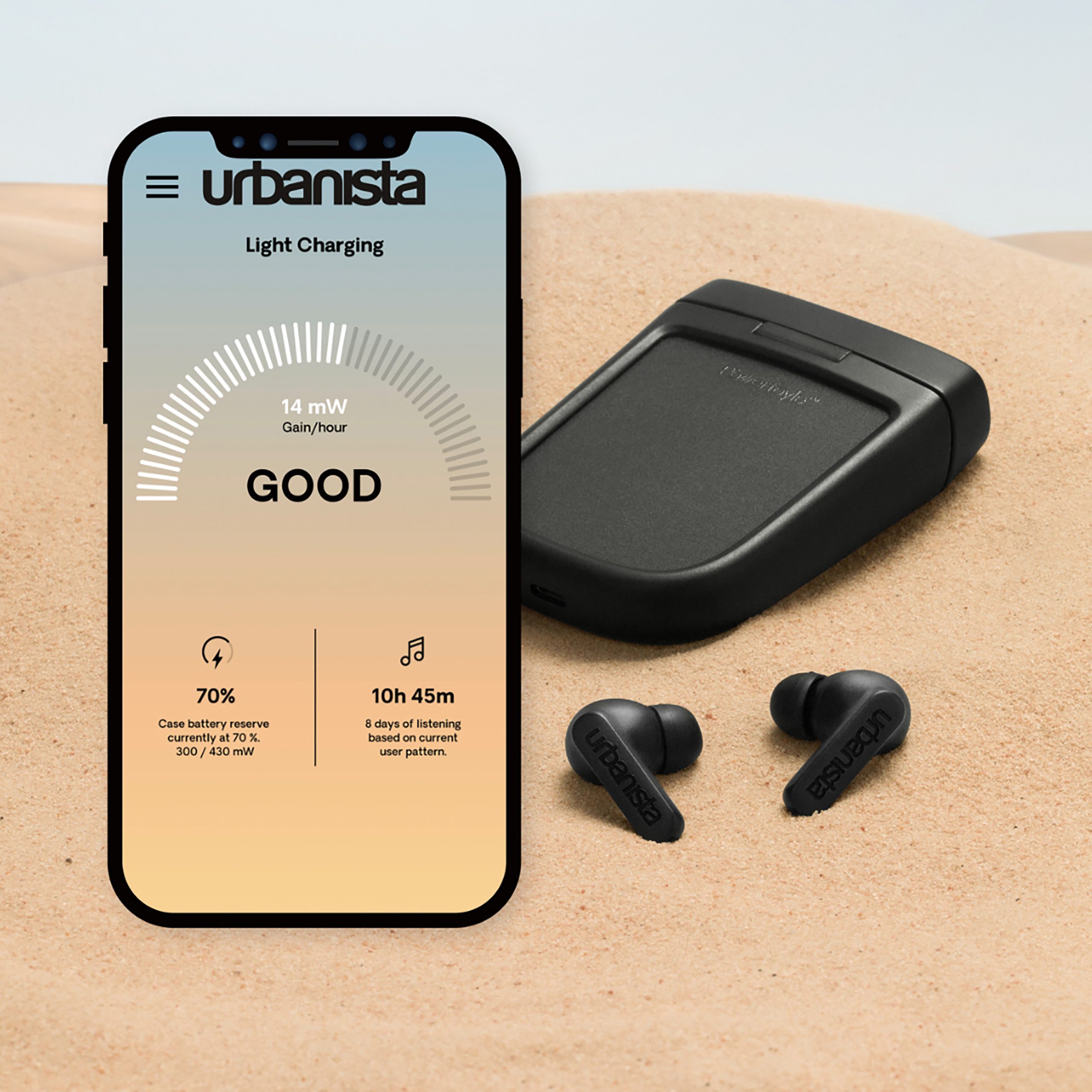 AURICULARES URBANISTA TRUE WIRELESS INALAMBRICOS PHOENIX DESERT ROSE CARGA SOLAR