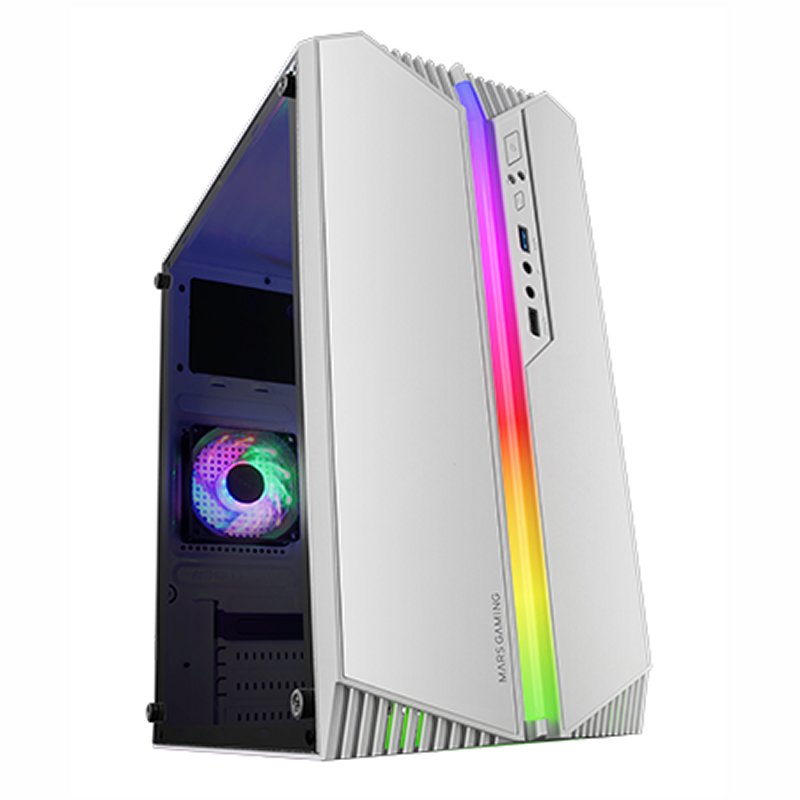 CAJA ORDENADOR MARS GAMING MC-S1 BLANCO MICRO ATX 1 X USB 3.0 1 X USB 2.0 1 X 80MM FRGB