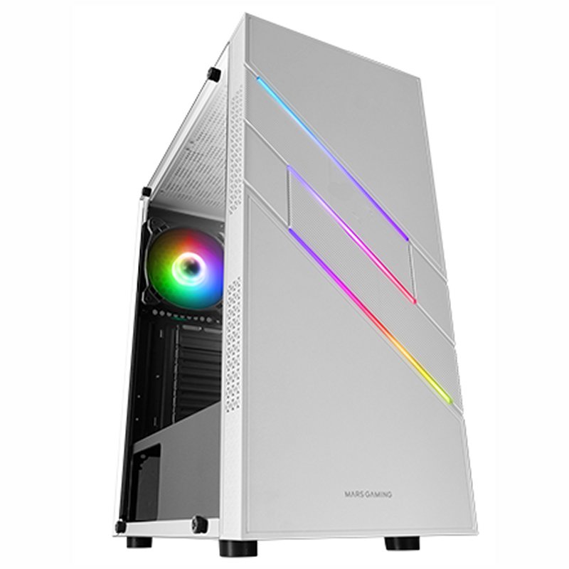 CAJA ORDENADOR MARS GAMING MC-U3 BLANCO ATX 1 X USB 3.0 2 X USB 2.0 1 X 120MM ARGB