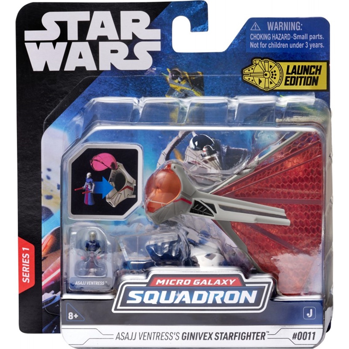 FIGURA JAZWARES STAR WARS NAVE 8CM GINIVEX CLASS STARFIGHTER Y FIGURA