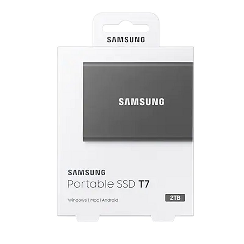 DISCO DURO EXTERNO SSD SAMSUNG 2TB PSSD T7 NVME EXTERNO GRIS USB TIPO C