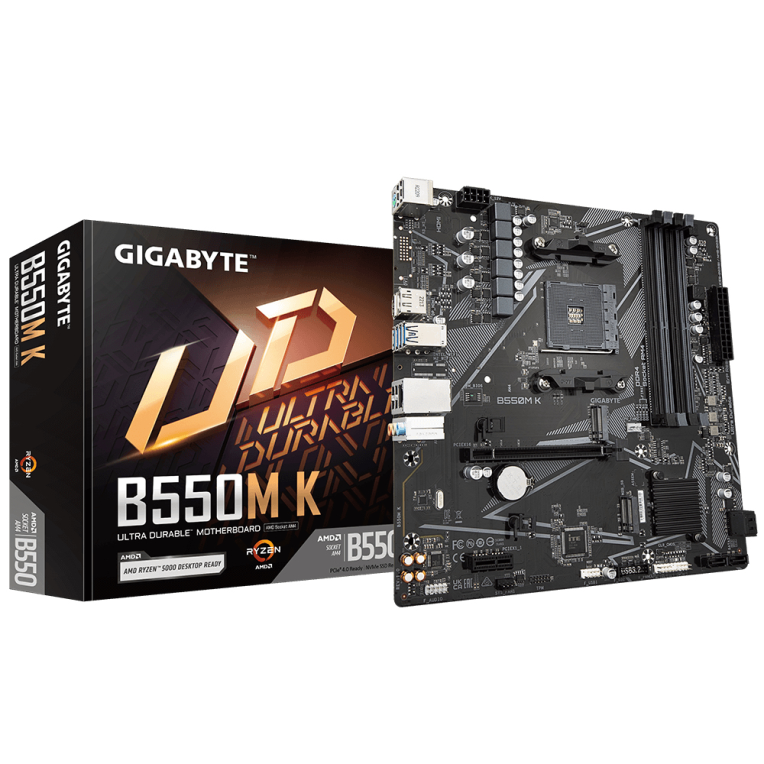 PLACA BASE GIGABYTE B550M K AM4 M-ATX/ 4X DDR4/ 4X SATA3/ 4X USB 3.2/ 4X USB 2.0