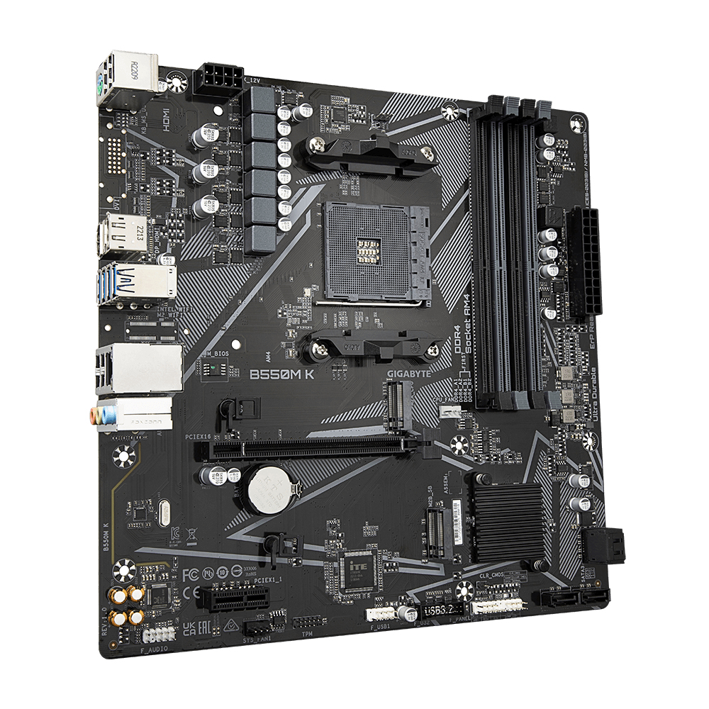 PLACA BASE GIGABYTE B550M K AM4 M-ATX/ 4X DDR4/ 4X SATA3/ 4X USB 3.2/ 4X USB 2.0