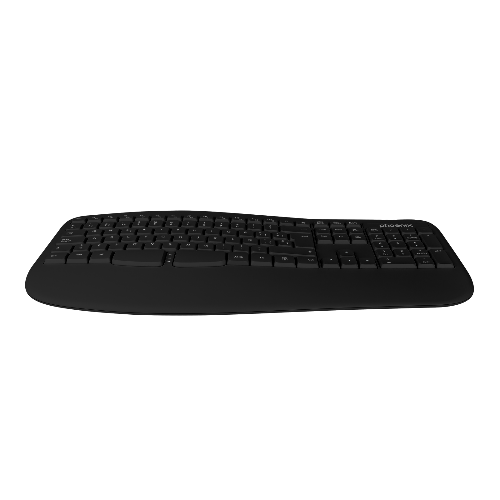 Phoenix K201 Teclado Ergonomico Inalambrico 2.4Ghz Negro