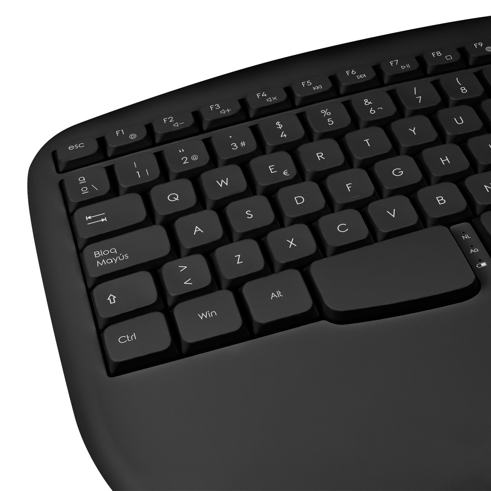 Phoenix K201 Teclado Ergonomico Inalambrico 2.4Ghz Negro