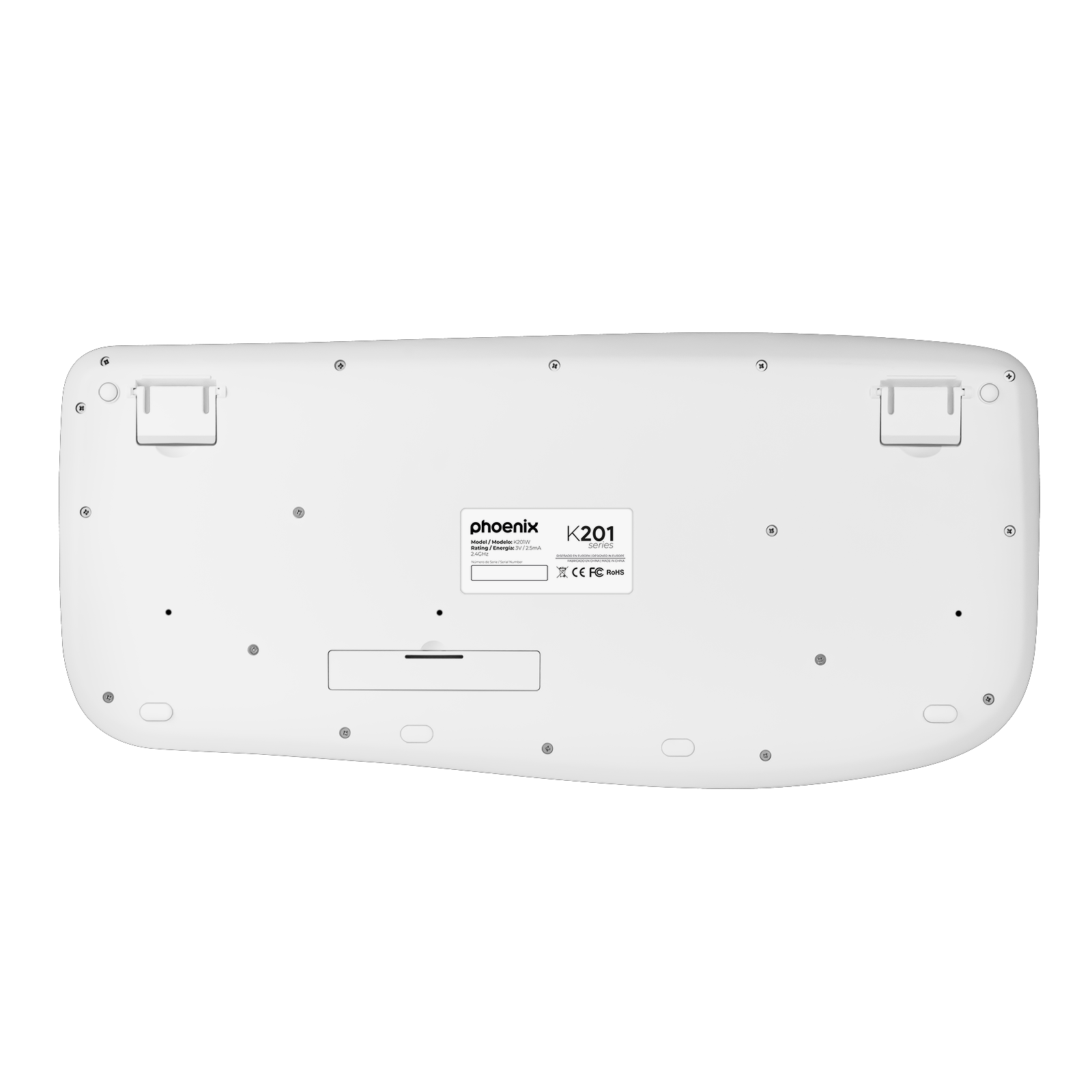 Phoenix K201 Teclado Ergonómico Inalámbrico 2.4Ghz Blanco