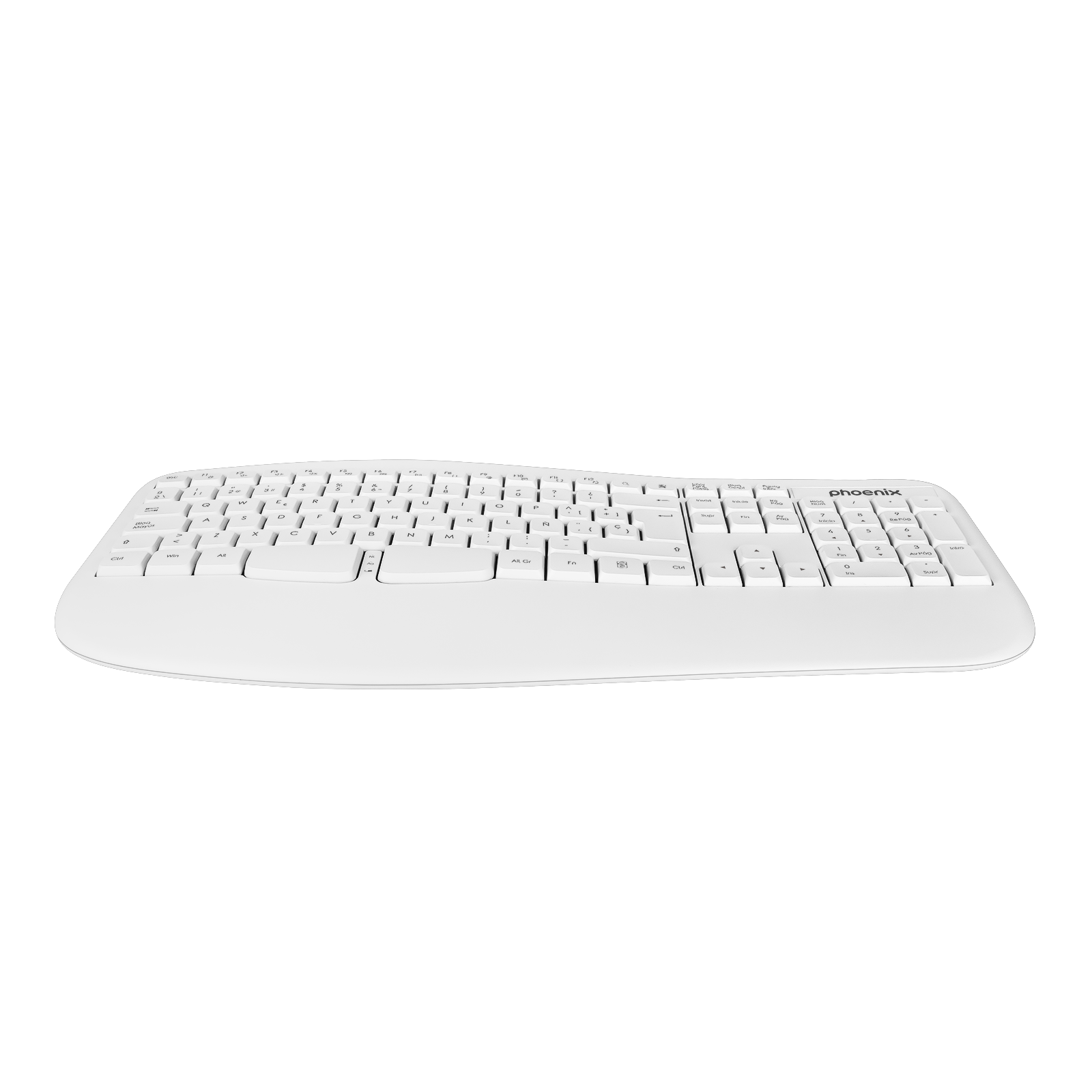 Phoenix K201 Teclado Ergonómico Inalámbrico 2.4Ghz Blanco