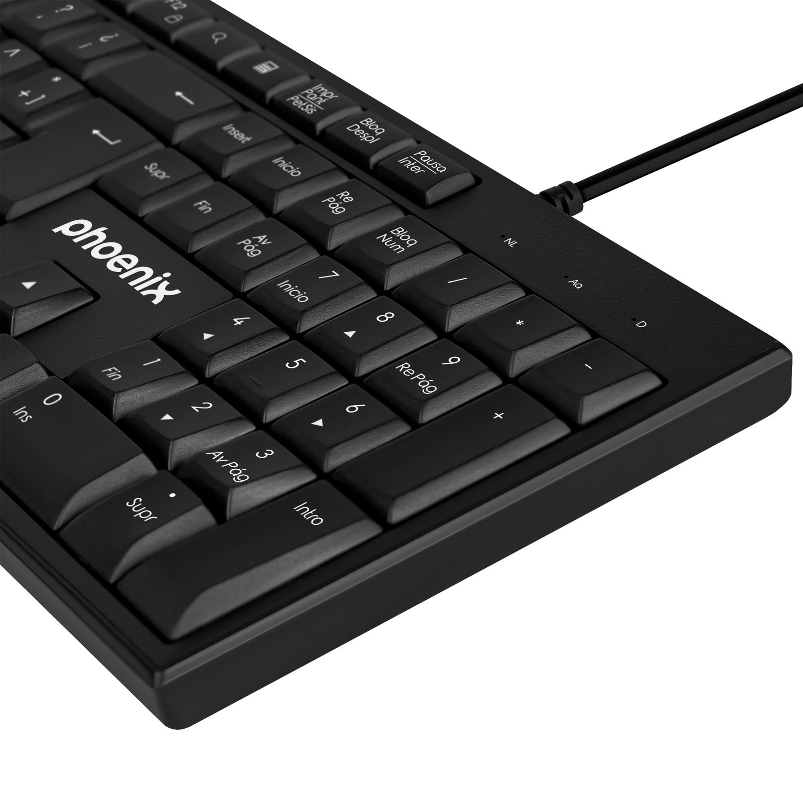 Phoenix K100 Teclado Multimedia USB Negro QWERTY Oficina