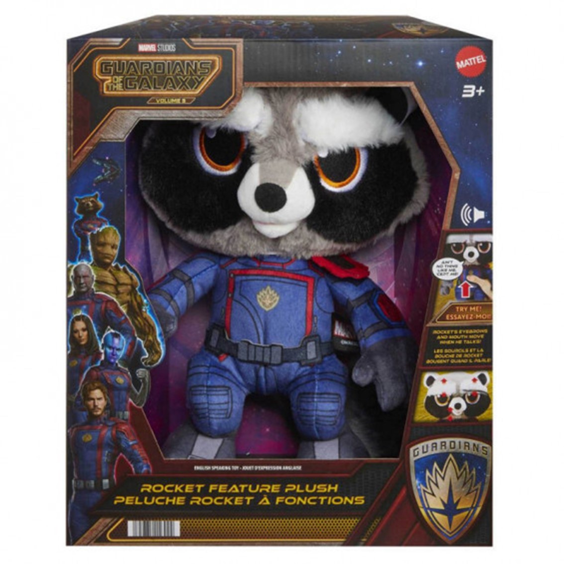 PELUCHE MATTEL MARVEL GUARDIANES DE LA GALAXIA ROCKET
