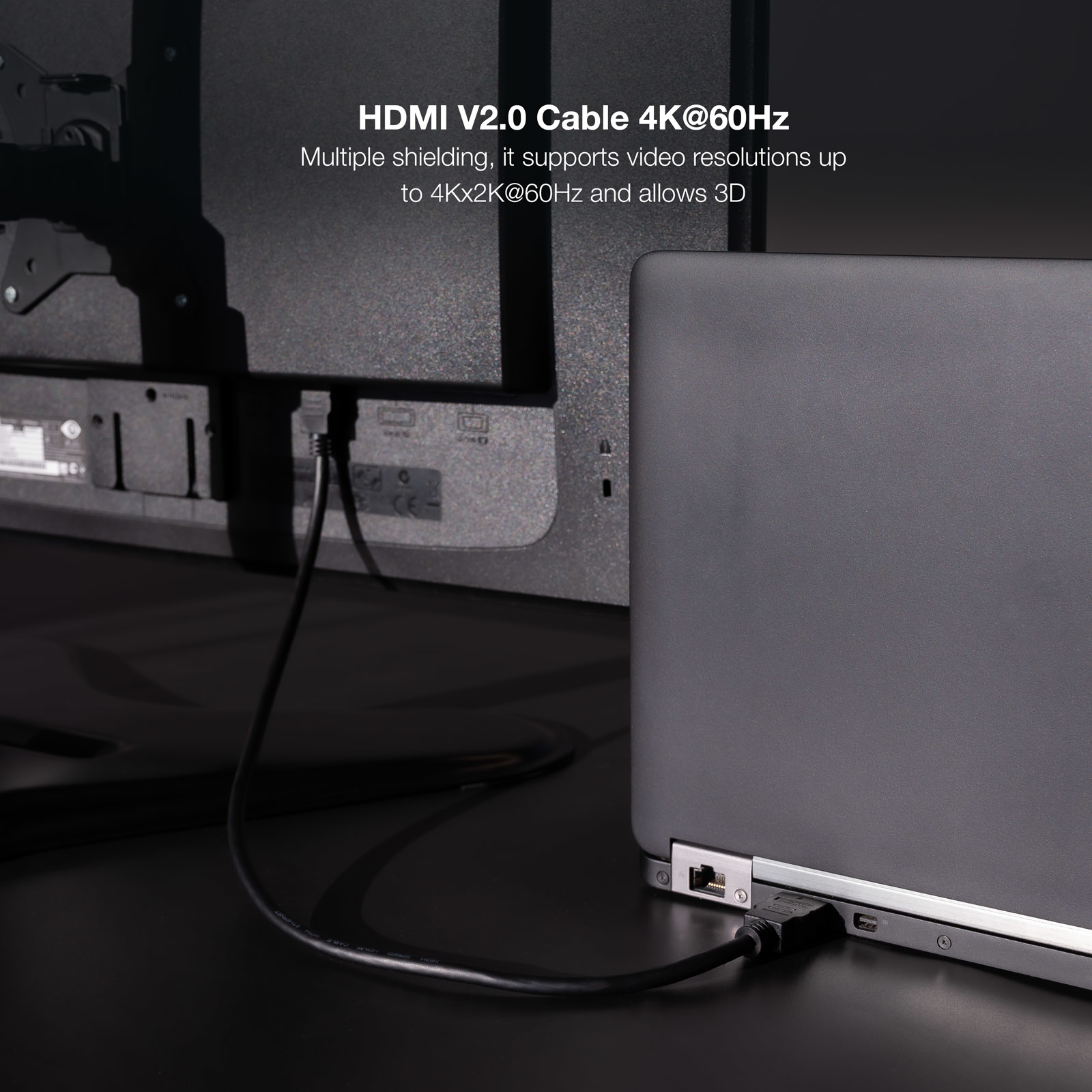 CABLE NANOCABLE HDMI V2.0 4K@60Hz 18Gbps A/M-A/M, 1.5 m, NEGRO
