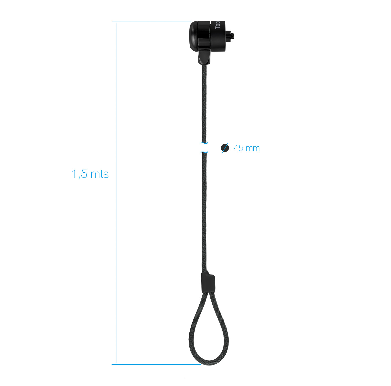 CABLE TOOQ SEGURIDAD CON LLAVE PARA PORTATILES 1.5M