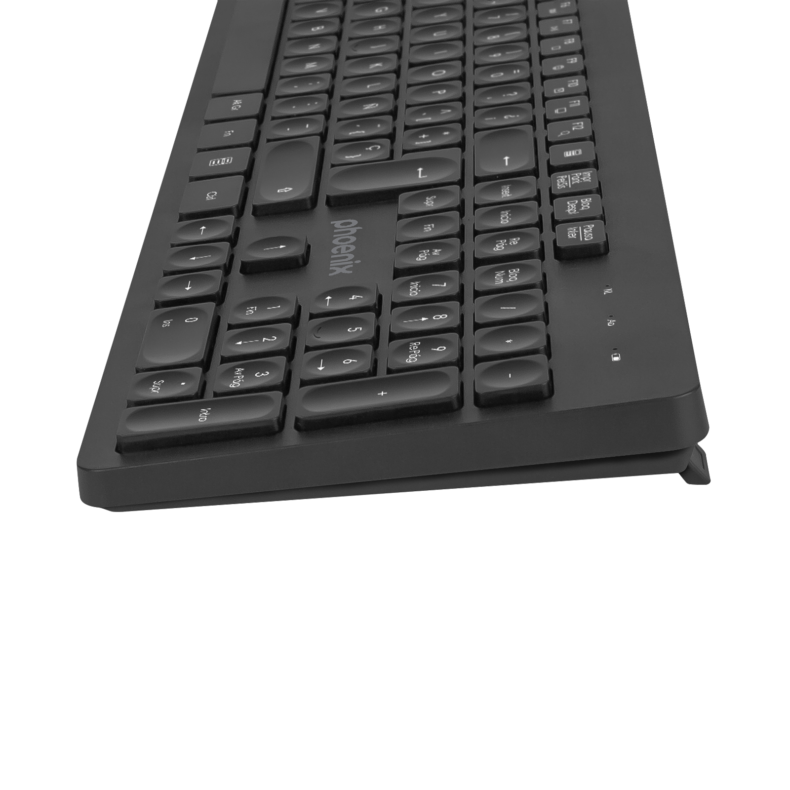 Teclado Inalambrico QWERTY Phoenix K200 Negro Delgado