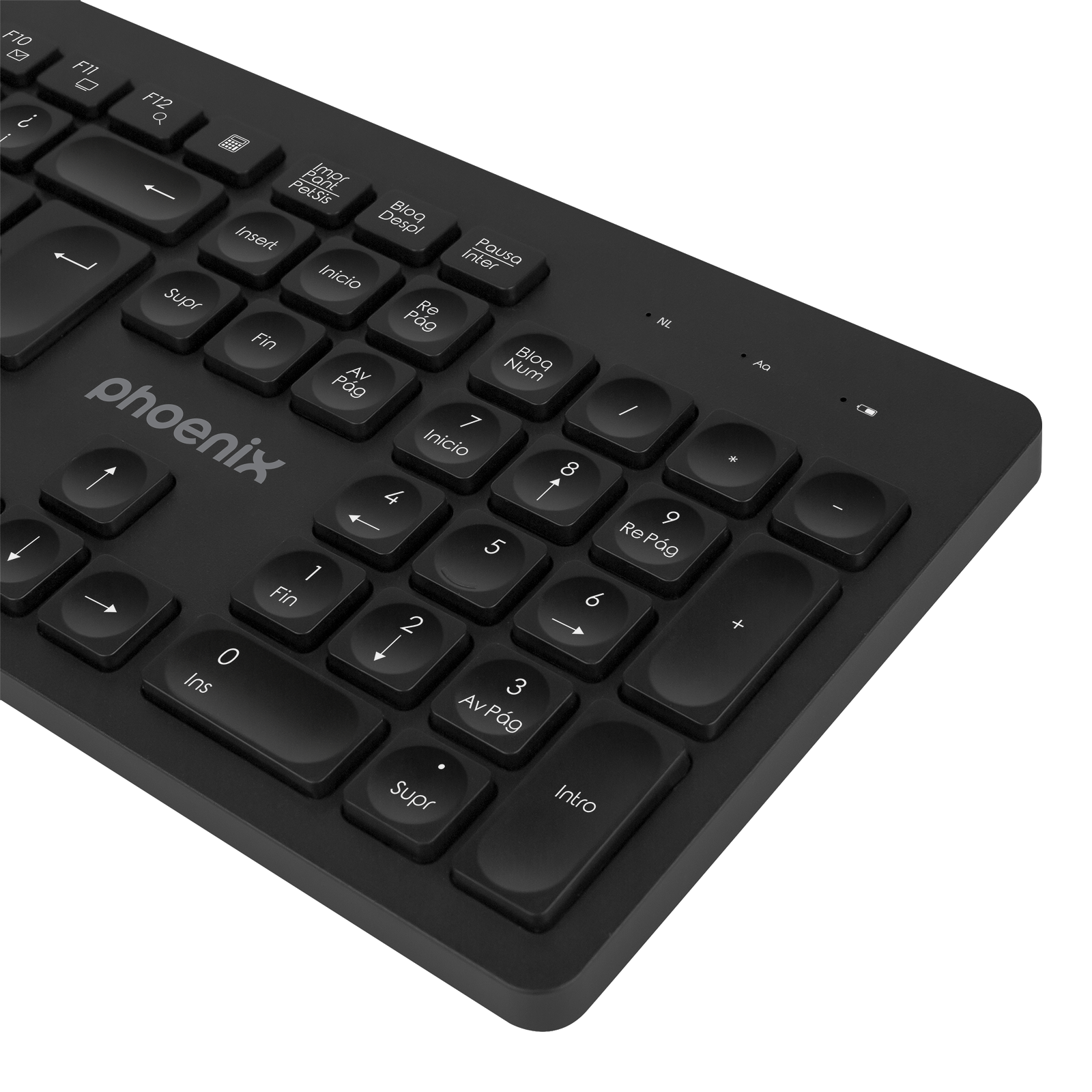Teclado Inalambrico QWERTY Phoenix K200 Negro Delgado