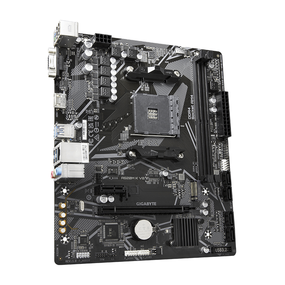 PLACA BASE GIGABYTE A520M K V2 AM4 M-ATX/ 2 X DDR4/ 4 X USB 3.2/ 2 X USB 2.0/ 1 X HDMI/ 1 X D-SUB/ 1 X PS/2
