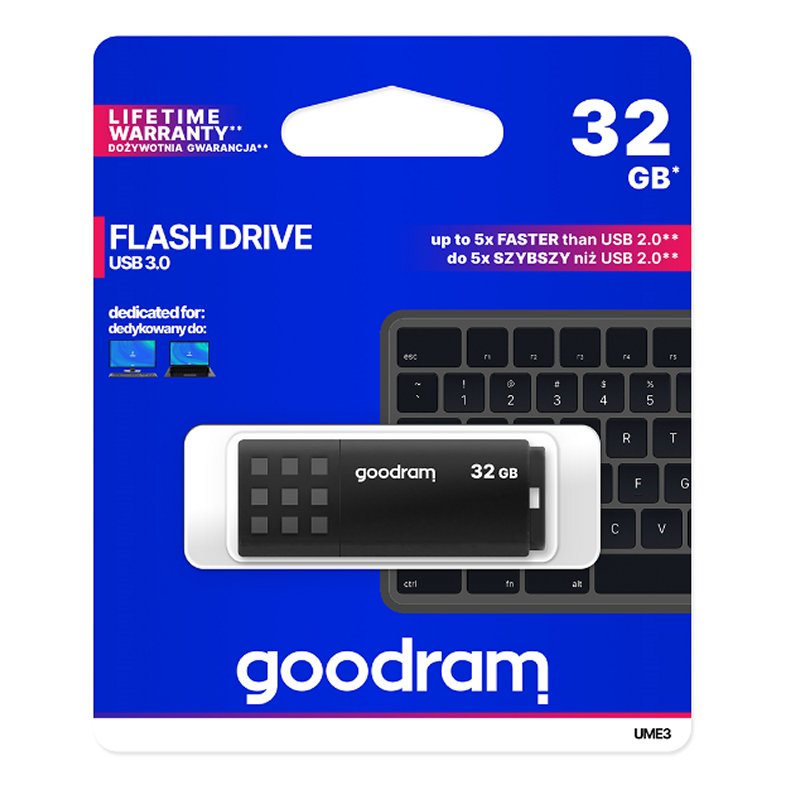 MEMORIA USB 3.0 GOODRAM 32GB UME3 NEGRO