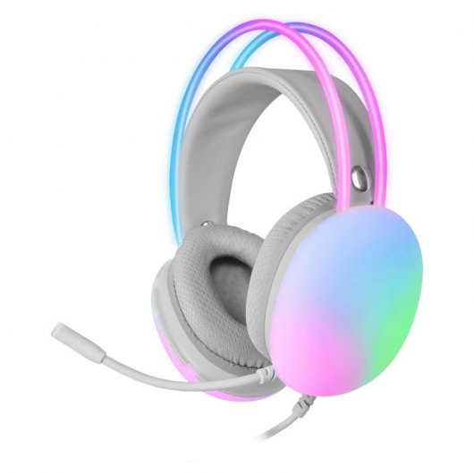 AURICULARES MARS GAMING MH-GLOW JACK 3.5MM RGB BLANCOS