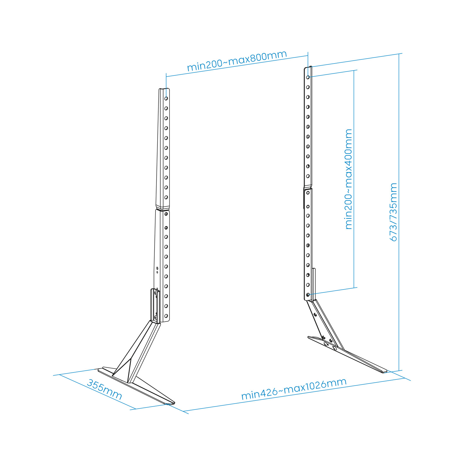 SOPORTE DE MESA TOOQ PARA PANTALLAS 23"-75"