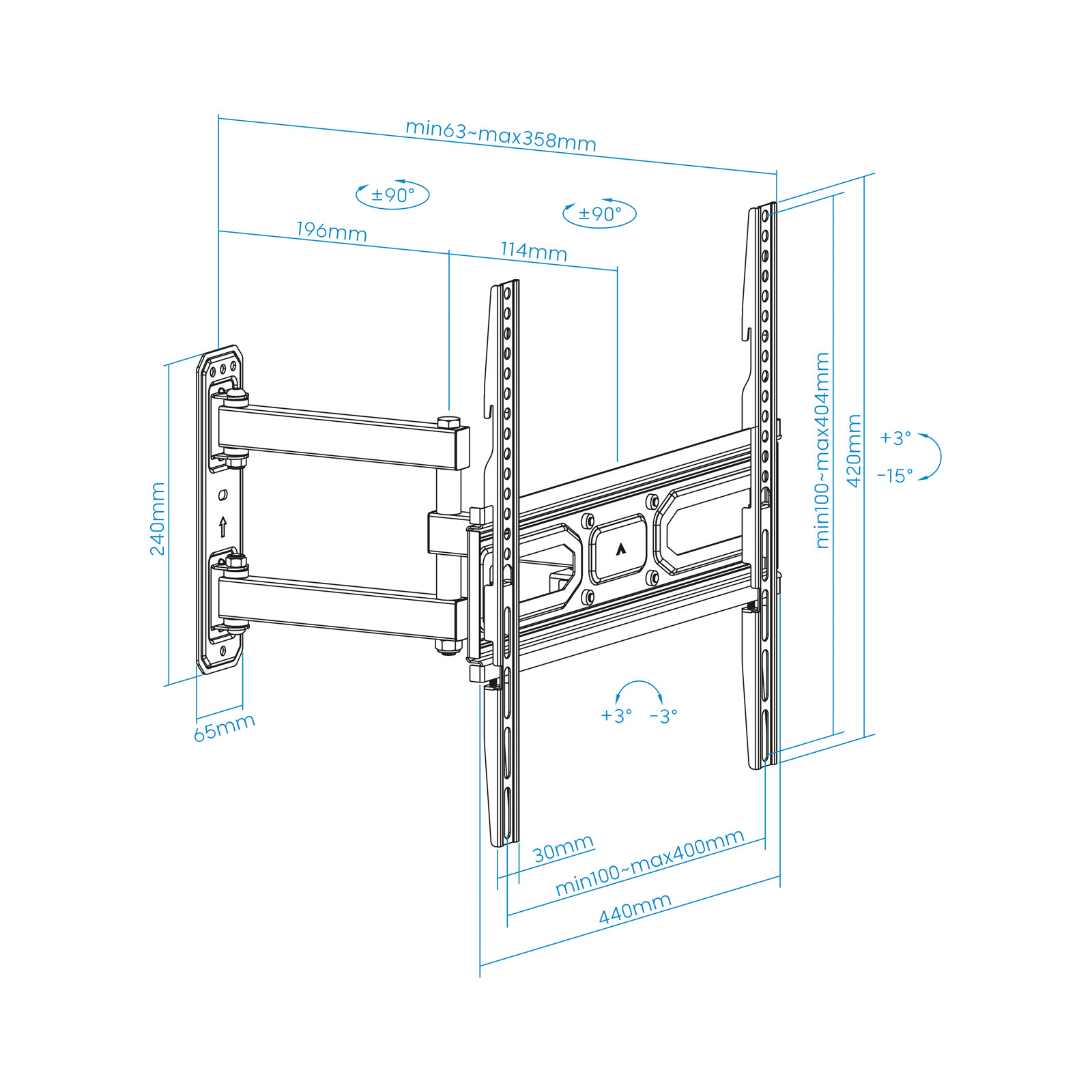SOPORTE DE PARED TOOQ PARA PANTALLAS 32"- 55"
