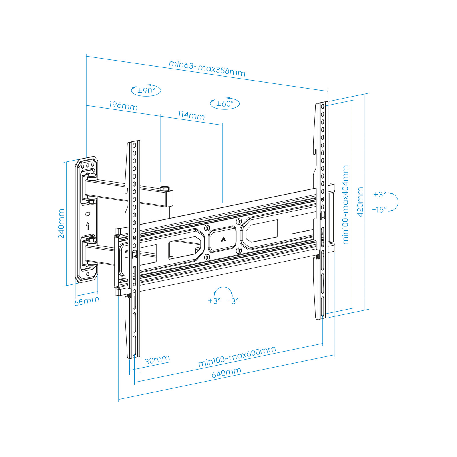 SOPORTE DE PARED TOOQ PARA PANTALLAS 37"- 70"
