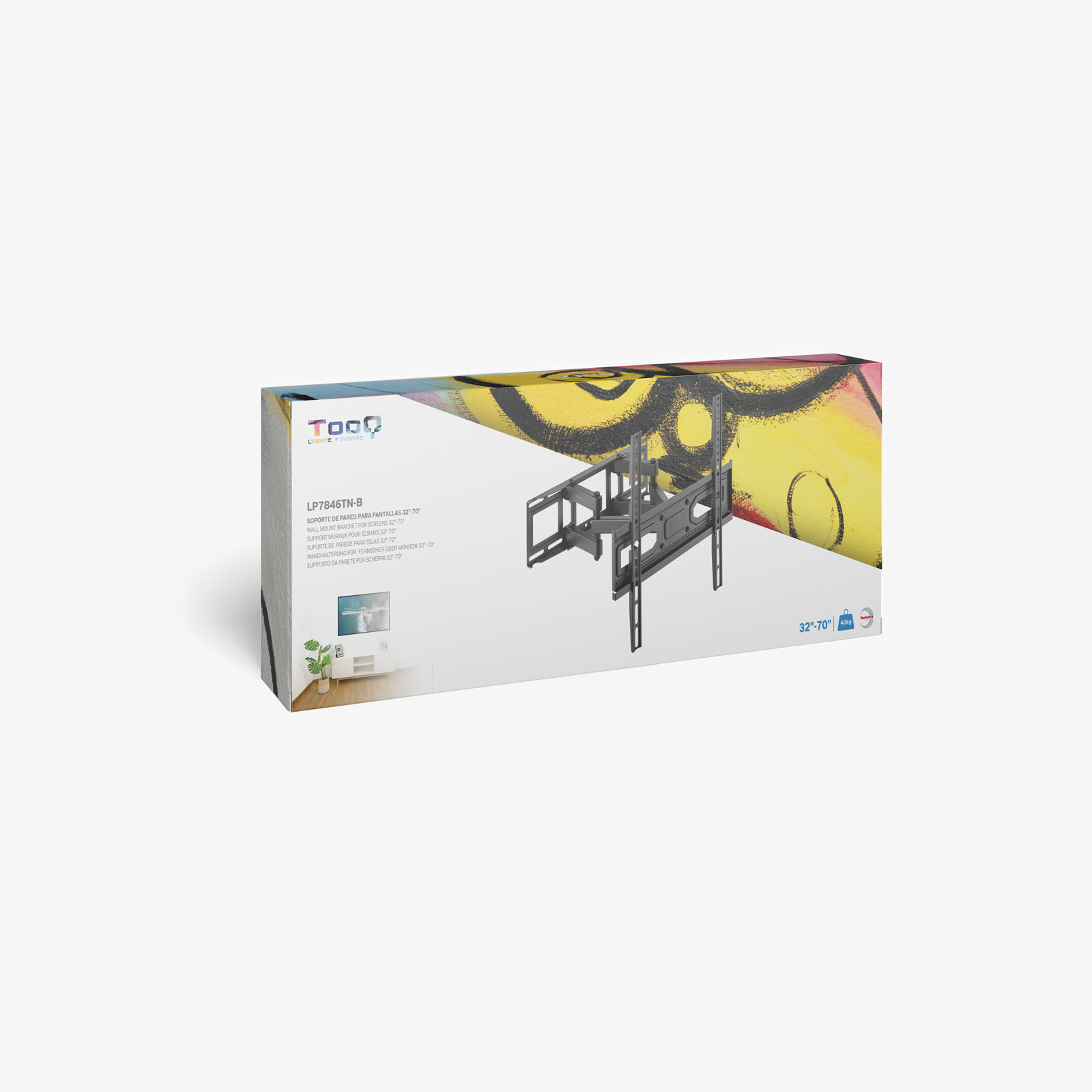 SOPORTE DE PARED TOOQ PARA PANTALLAS 32"- 70" INCLINABLE
