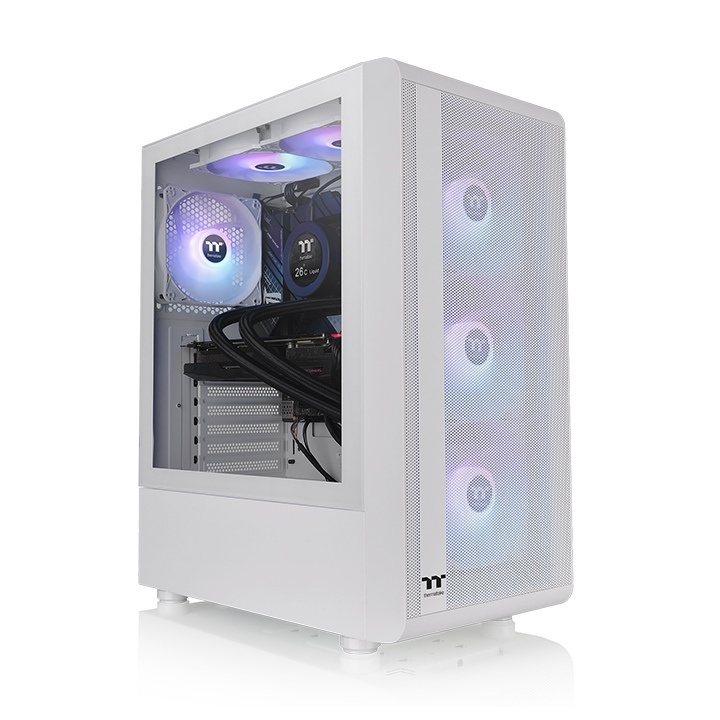 CAJA ORDENADOR GAMING THERMALTAKE S200 TG ARGB BLANCO ATX 2 X USB 3.0 3 X 120MM