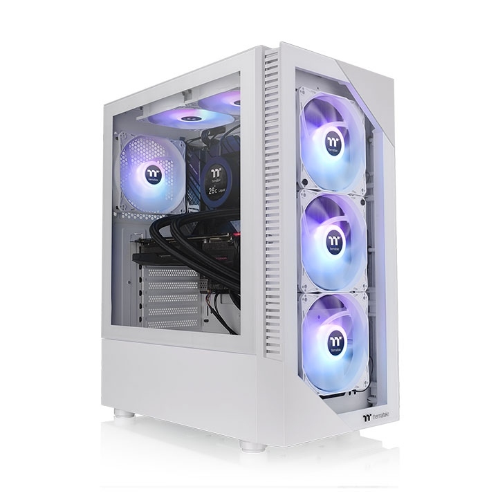 CAJA ORDENADOR GAMING THERMALTAKE VIEW 200 TG SNOW ATX 2 X USB 3.0 3 X 120MM ARGB