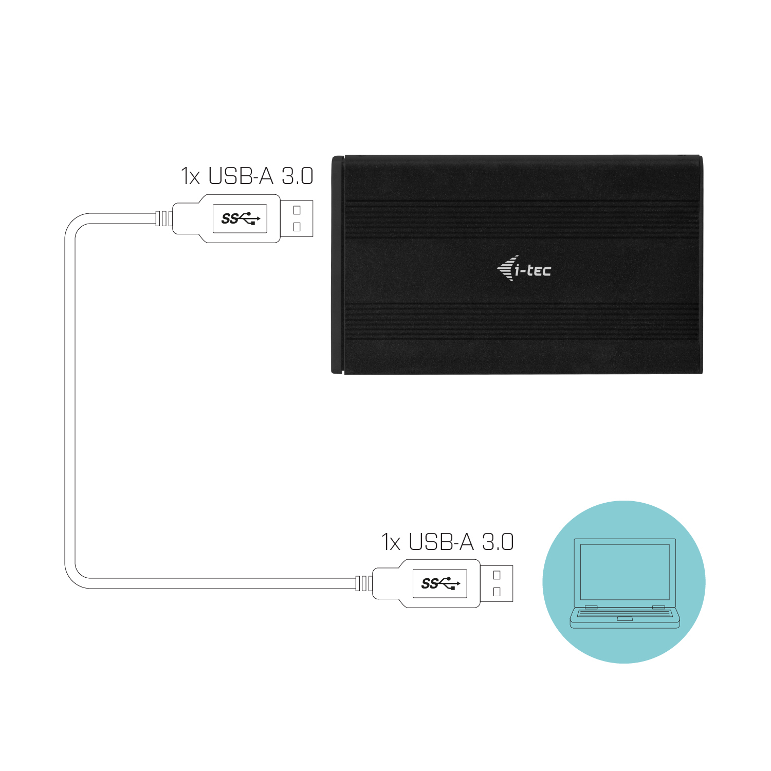 CAJA PARA DISCO DURO 2.5" I-TEC SATA I/II/III HDD Y SSD CON INTERFAZ USB 3.0