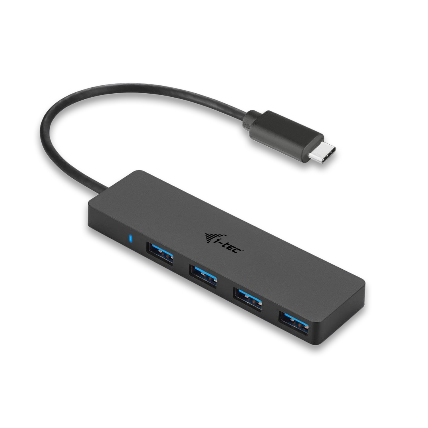 HUB I-TEC USB-C DELGADO CON 4 PUERTOS USB 3.0 CON CABLE INTEGRADO 20CM